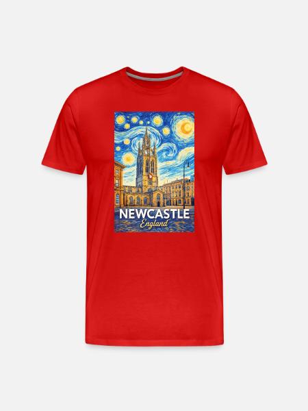 Newcastle, Angleterre - T-shirt bio Premium Homme - rouge