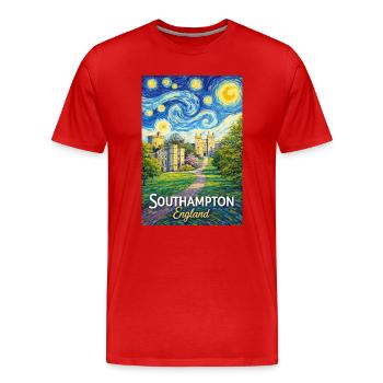 Southampton, England - Männer Premium Bio T-Shirt - Rot - Vorne - Damien (186cm)