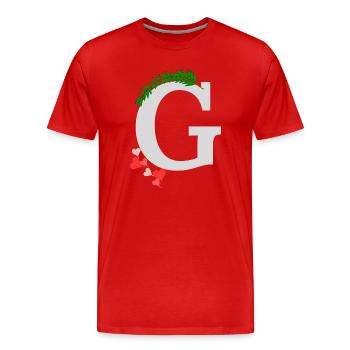 G - Männer Premium Bio T-Shirt - Rot - Vorne - Damien (186cm)