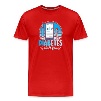 Diabète de type 1 - T-shirt bio Premium Homme - rouge - Devant - Damien (186cm)