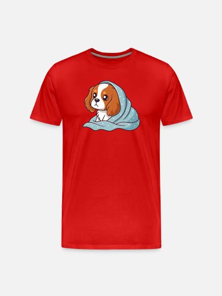 Beagle emmitouflé bleu - T-shirt bio Premium Homme - rouge