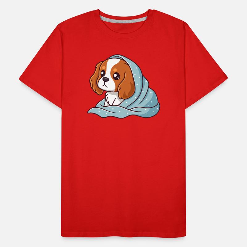 Beagle wrapped up in blue Men's Premium Organic T-Shirt