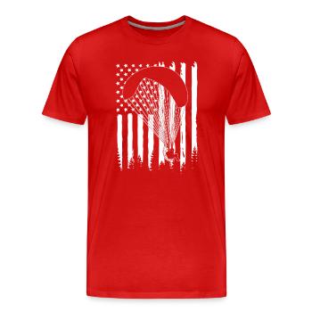 Paragliding Skydive - Männer Premium Bio T-Shirt - Rot - Vorne - Damien (186cm)