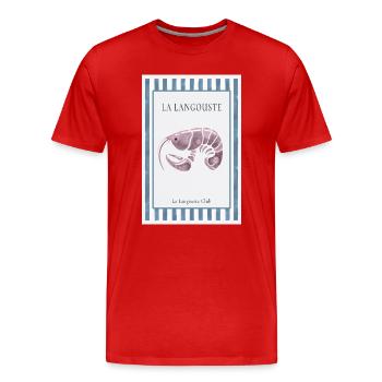 Affiche de homard épineux français de La Langouste - T-shirt bio Premium Homme - rouge - Devant - Damien (186cm)