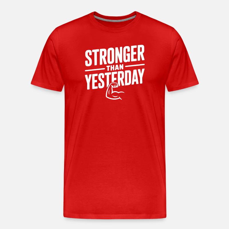 Stärker als gestern - Männer Premium Bio T-Shirt - Rot