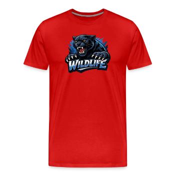 Logo de la faune des Panthères - T-shirt bio Premium Homme - rouge - Devant - Damien (186cm)