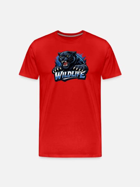 Panther Wildlife Logo - Men's Premium Organic T-Shirt - red