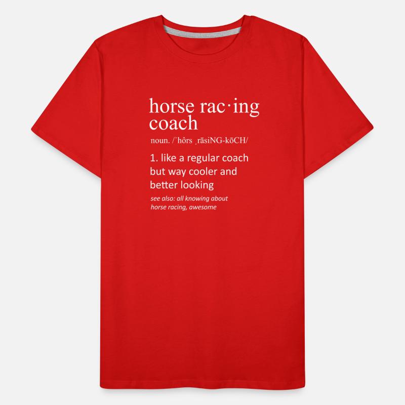 Art de silhouette rétro du jockey Evolution dans les courses de chevaux T-shirt bio Premium Homme