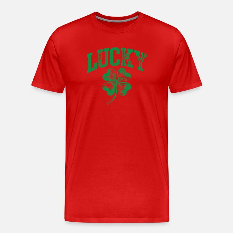 Lucky Shamrock Arch - Männer Premium Bio T-Shirt - Rot