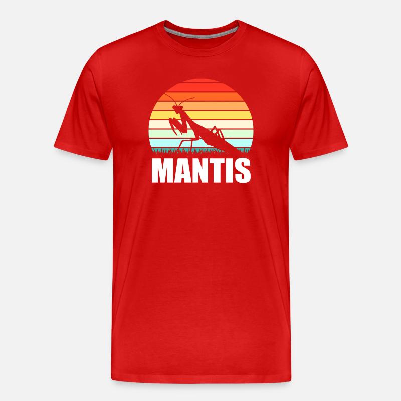 Mantis Gottesanbeter Gottesanbeterin - Männer Premium Bio T-Shirt - Rot
