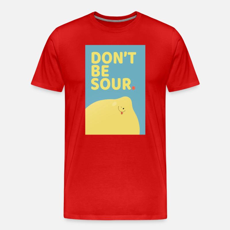 Don't Be Sour Funny Lemon Poster-Design - Männer Premium Bio T-Shirt - Rot