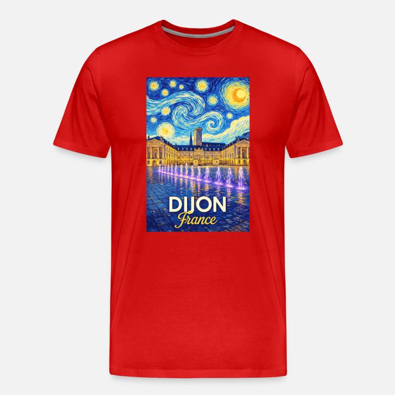 Dijon, Frankreich - Männer Premium Bio T-Shirt - Rot