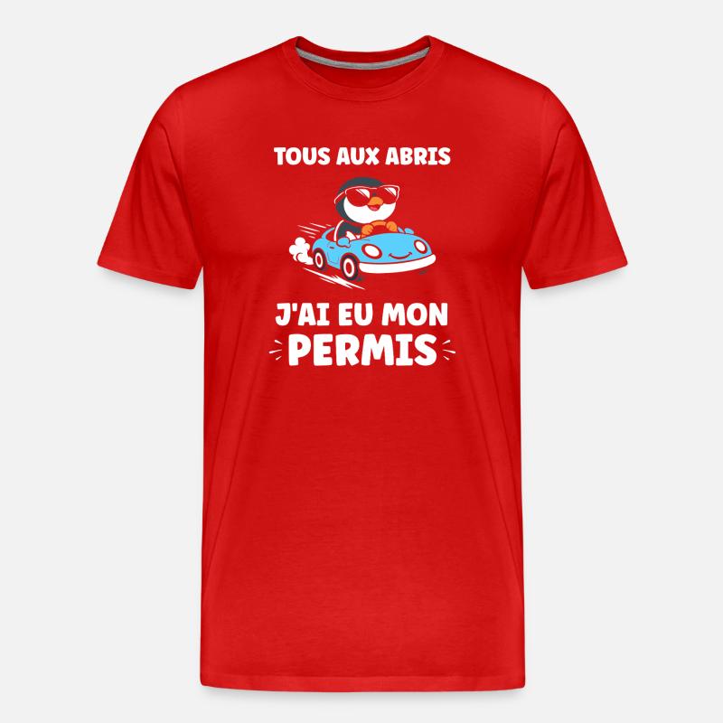 Führerschein-Humor - Männer Premium Bio T-Shirt - Rot