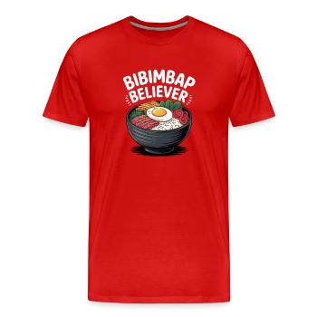 Bibimbap-Fan | Korea, Reisschüssel, Foodie - Männer Premium Bio T-Shirt - Rot - Vorne - Damien (186cm)