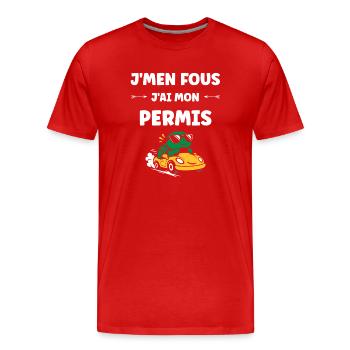 Führerschein-Humor - Männer Premium Bio T-Shirt - Rot - Vorne - Damien (186cm)
