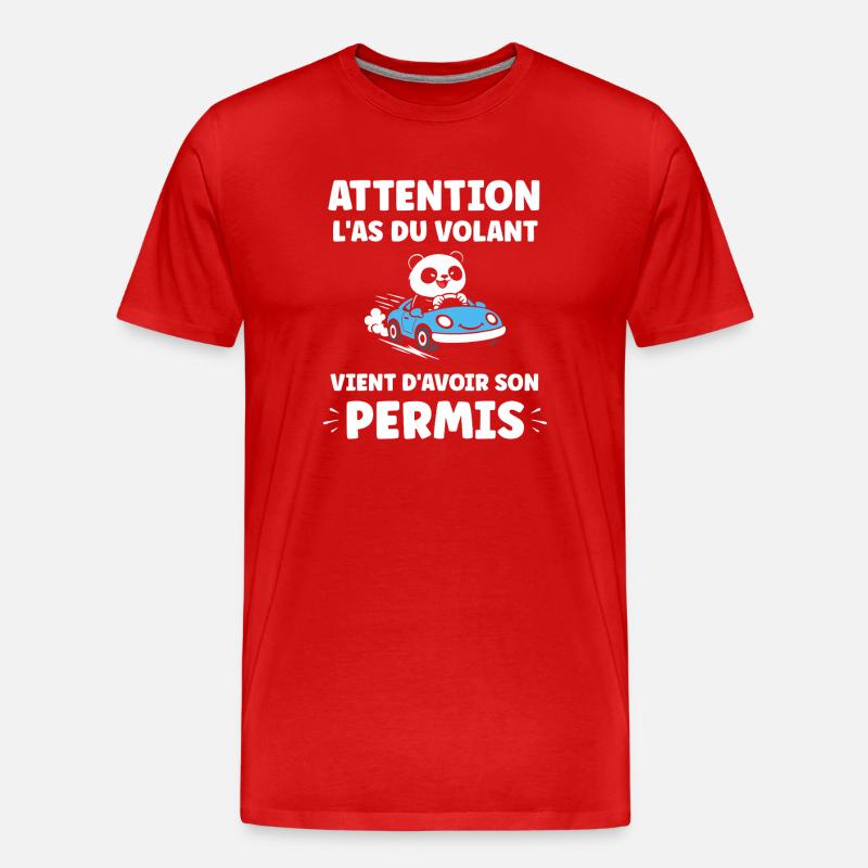 Führerschein-Humor - Männer Premium Bio T-Shirt - Rot