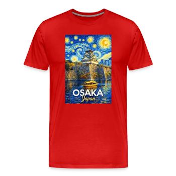 Osaka, Japan - Männer Premium Bio T-Shirt - Rot - Vorne - Damien (186cm)