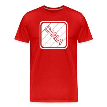Prénom Carla - T-shirt bio Premium Homme - rouge - Devant - Damien (186cm)