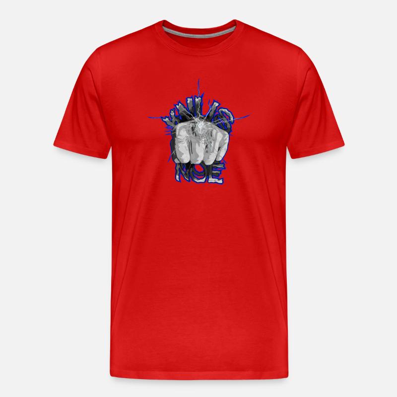 Die Faust zerschlägt das Glas - Männer Premium Bio T-Shirt - Rot