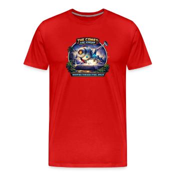The Comet – 8-Bit Starship - Men's Premium Organic T-Shirt - red - Front - Damien (186cm)