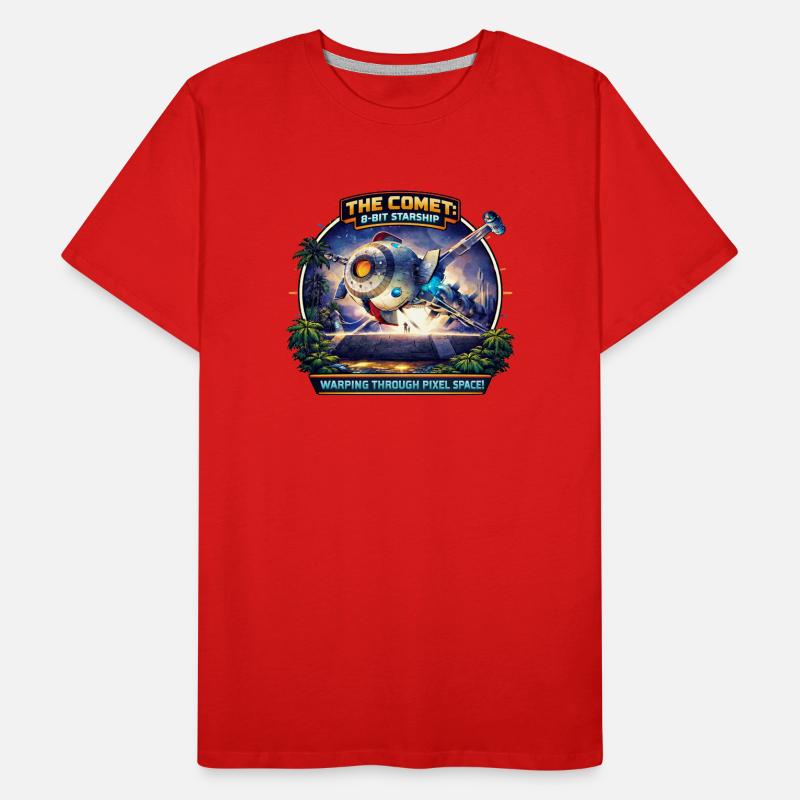 The Comet – 8-Bit Starship Männer Premium Bio T-Shirt