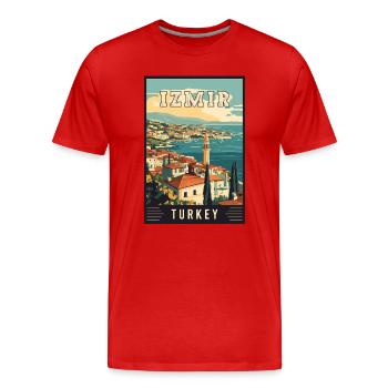 Experience Beauty of Izmir in Turkey - Men's Premium Organic T-Shirt - red - Front - Damien (186cm)