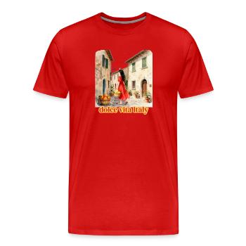 Italian summer atmosphere. - Men's Premium Organic T-Shirt - red - Front - Damien (186cm)