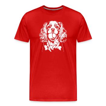 Cavalier King Charles Spaniel Ball Hunde Wilsigns - Männer Premium Bio T-Shirt - Rot - Vorne - Damien (186cm)