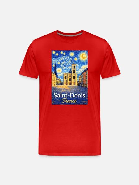 Saint-Denis, France - Men's Premium Organic T-Shirt - red