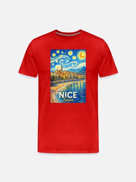 Nice, France - Men's Premium Organic T-Shirt - red
