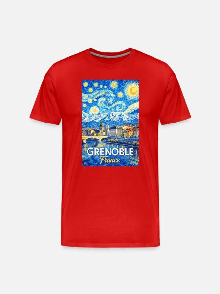 Grenoble, France - Men's Premium Organic T-Shirt - red