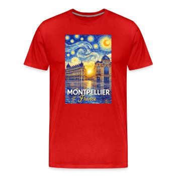 Montpellier, Frankreich - Männer Premium Bio T-Shirt - Rot - Vorne - Damien (186cm)