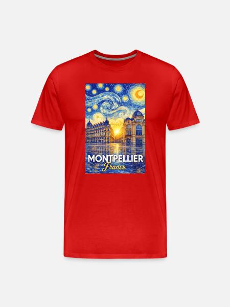 Montpellier, France - Men's Premium Organic T-Shirt - red