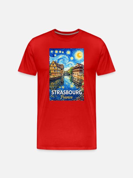 Strasbourg, France - Men's Premium Organic T-Shirt - red