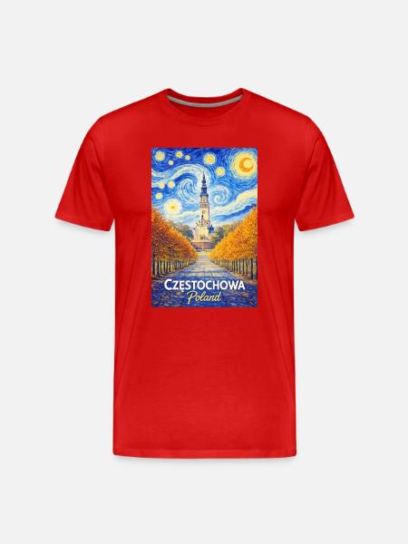 Częstochowa, Poland - Men's Premium Organic T-Shirt - red