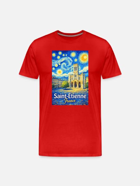 Saint-Étienne, France - Men's Premium Organic T-Shirt - red