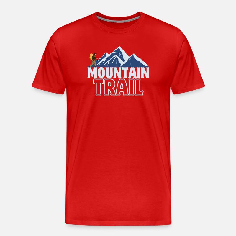 Bergpfad Abenteuer - Männer Premium Bio T-Shirt - Rot