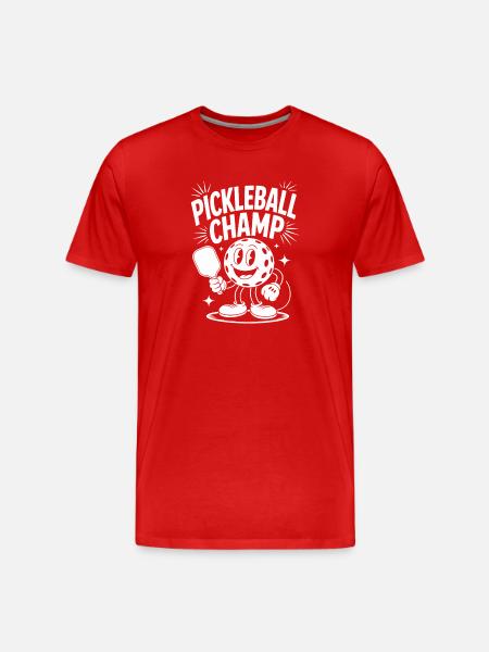 Pickleball Champion Cartoon - Men's Premium Organic T-Shirt - red