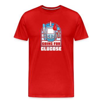 Diabète de type 1 - T-shirt bio Premium Homme - rouge - Devant - Damien (186cm)