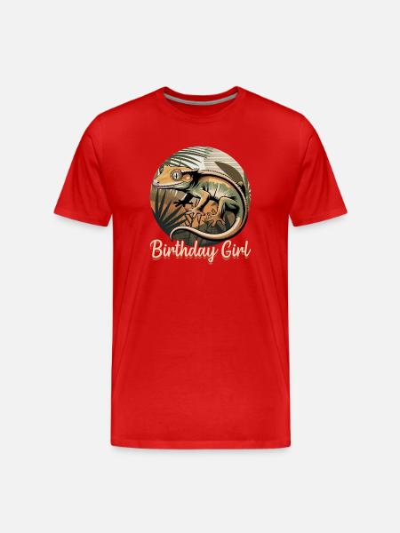 Funny Reptile Crested Gecko - Men's Premium Organic T-Shirt - red