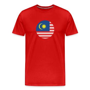 Malaysia round flag - Men's Premium Organic T-Shirt - red - Front - Damien (186cm)