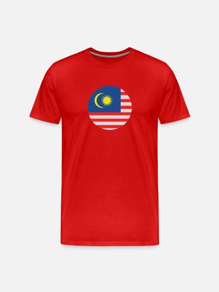 Malaysia round flag - Men's Premium Organic T-Shirt - red