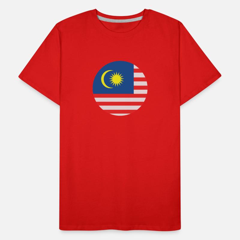 Drapeau rond de Malaisie T-shirt bio Premium Homme