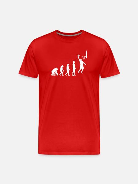 Basketball Dunk Evolution Motif - Men's Premium Organic T-Shirt - red