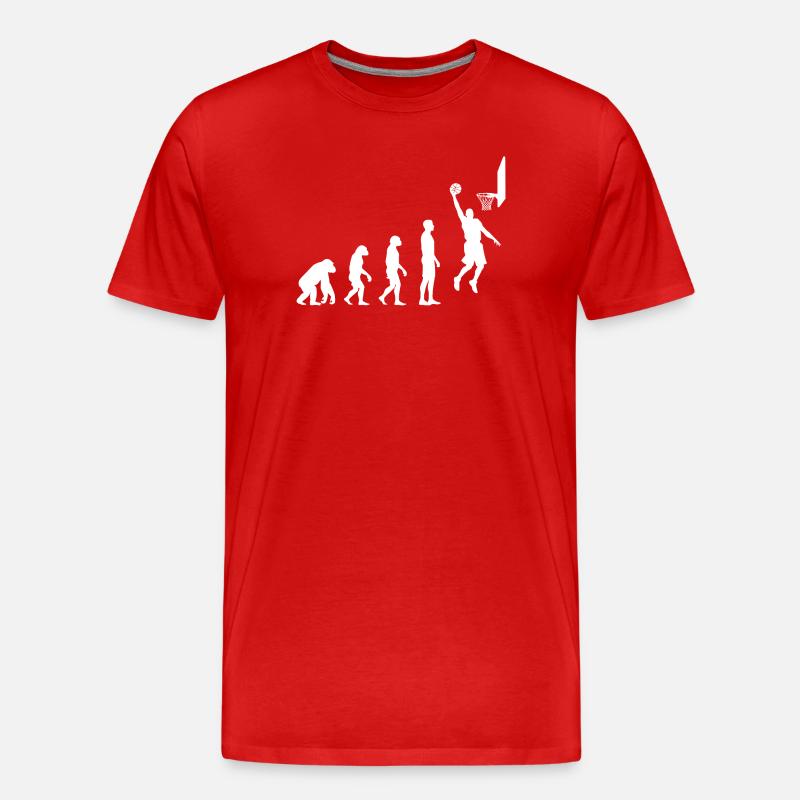 Basketball Dunk Evolution Motiv - Männer Premium Bio T-Shirt - Rot
