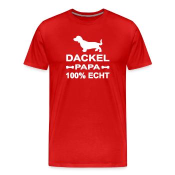 Dackel - Männer Premium Bio T-Shirt - Rot - Vorne - Damien (186cm)