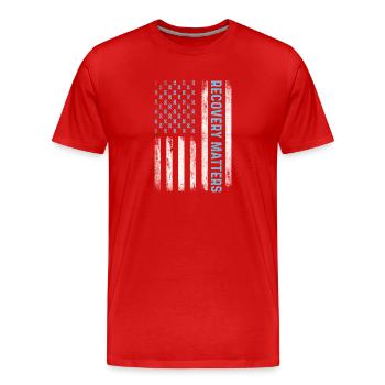 Message de soutien Sobre Sobre AA NA de Recovery Matters - T-shirt bio Premium Homme - rouge - Devant - Damien (186cm)