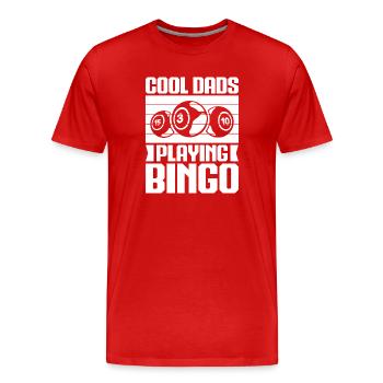 Bingo Player Cool Dads Playing Bingo - Men's Premium Organic T-Shirt - red - Front - Damien (186cm)