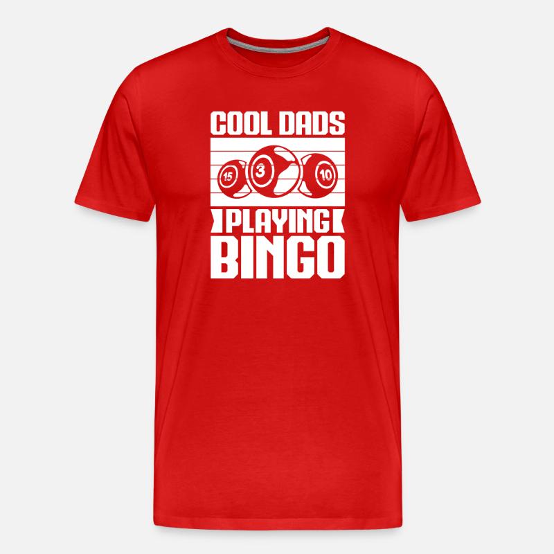 Bingo Player Cool Dads Playing Bingo - Männer Premium Bio T-Shirt - Rot