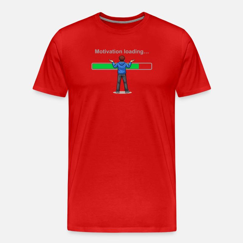 Motivationslade... Bitte warten Sie - Männer Premium Bio T-Shirt - Rot